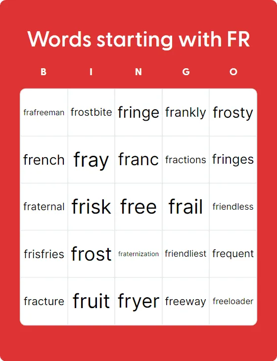 Words starting with FR Words starting with FR