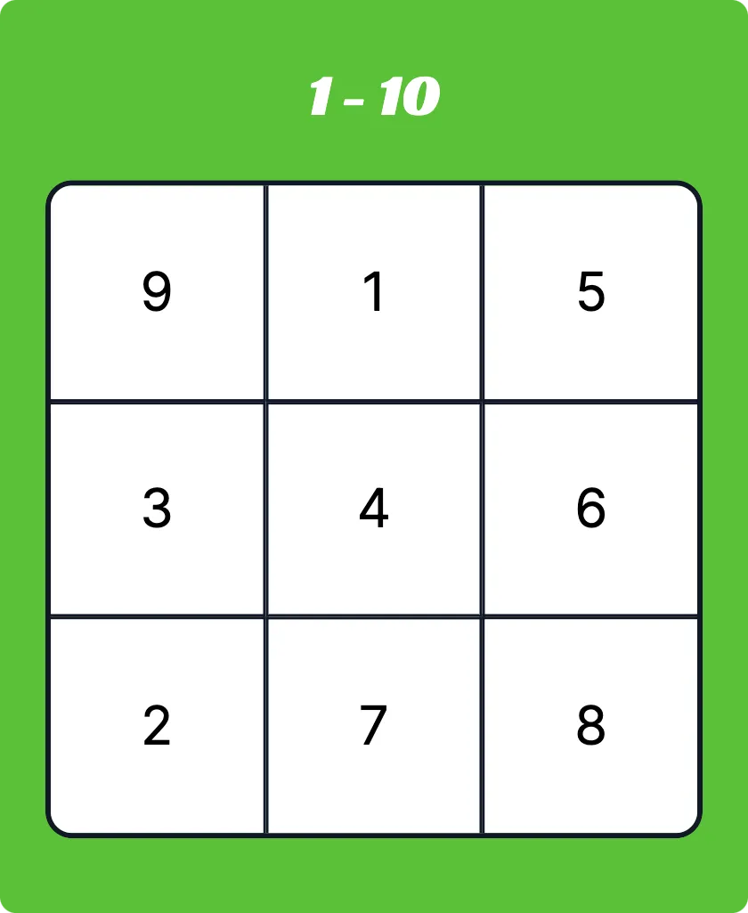 1 – 10 bingo