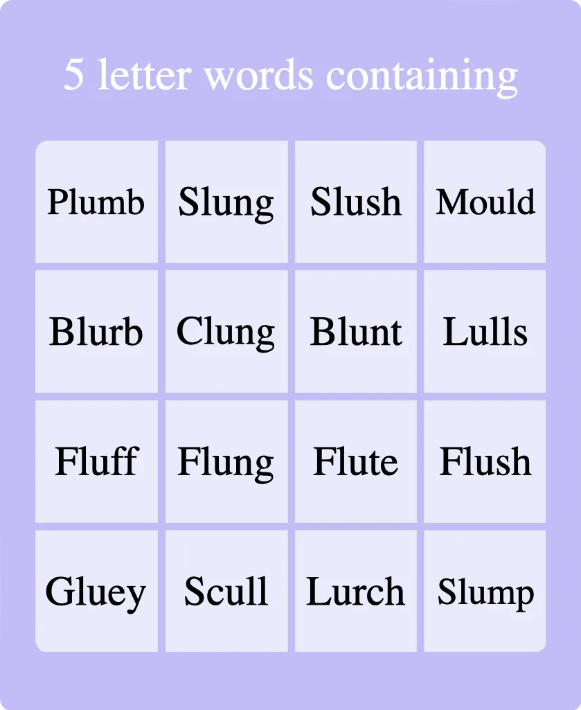 5 letter word with a lu