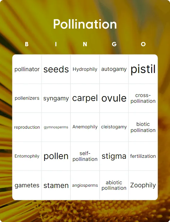 Pollination bingo