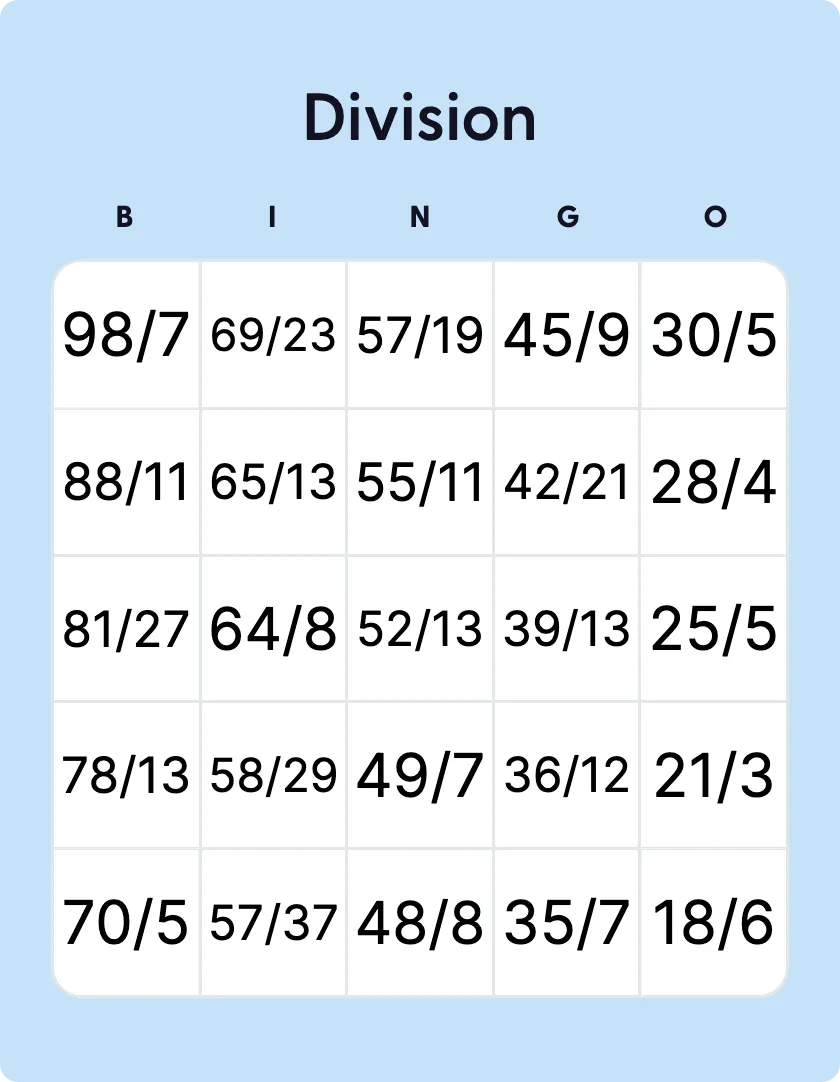 Division bingo
