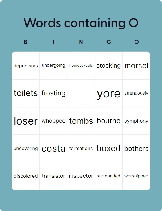 Words containing O