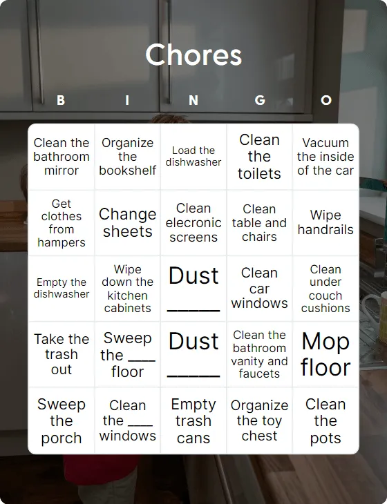Chores bingo