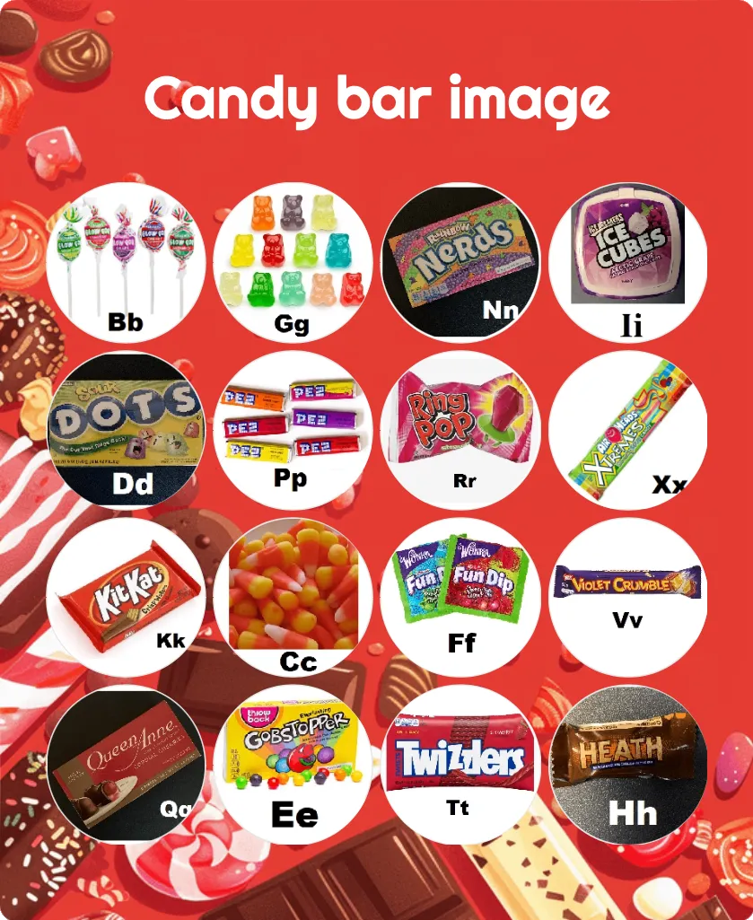 Candy bar image bingo