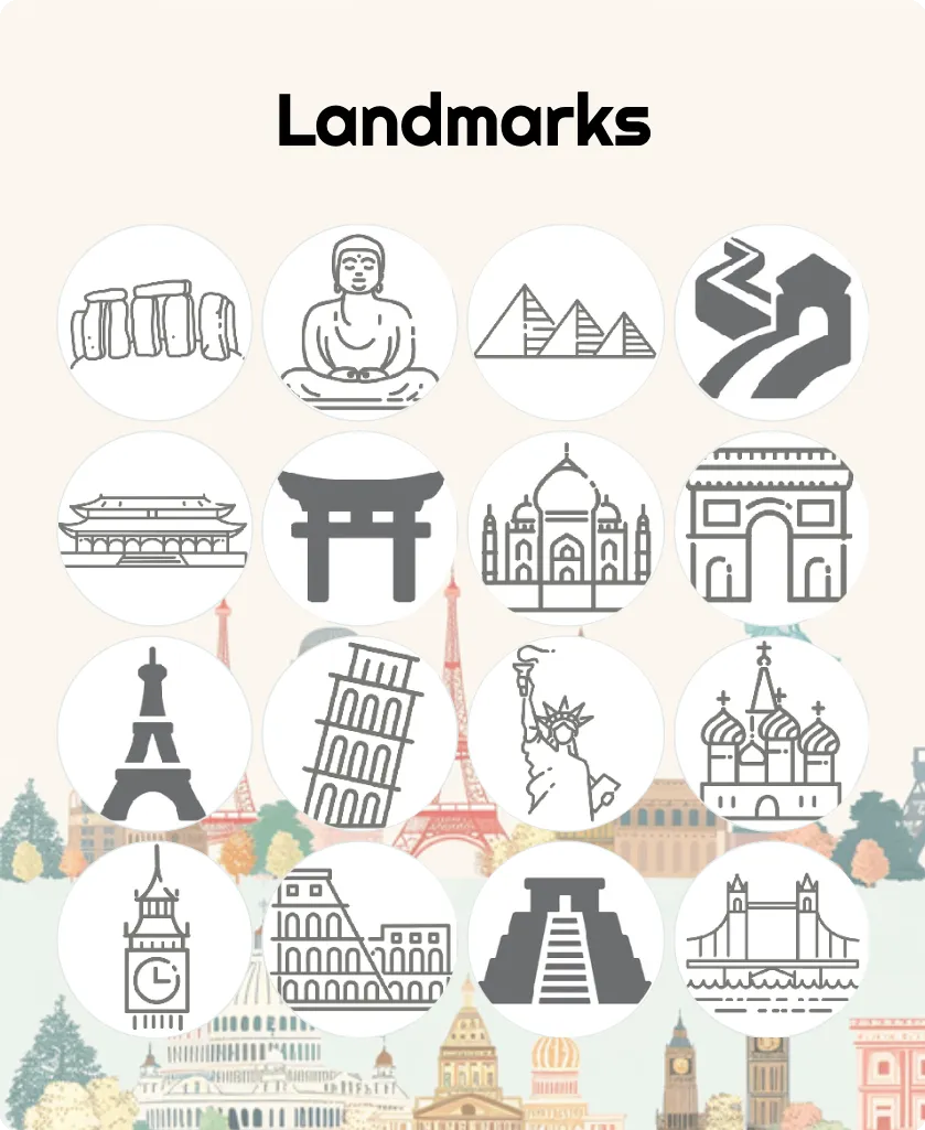 Landmarks bingo