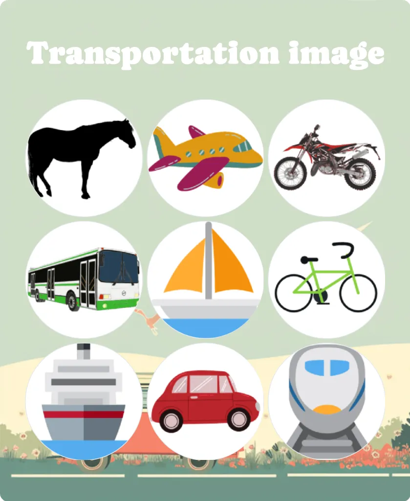 Transportation image bingo