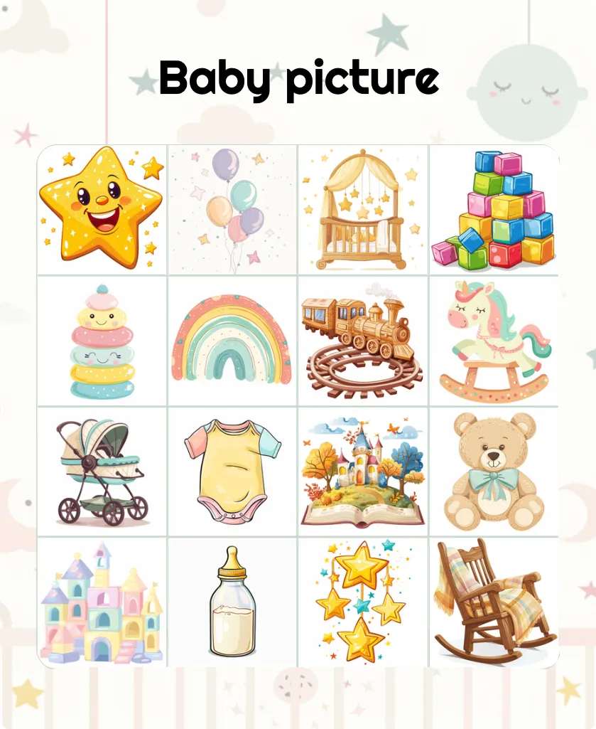 Baby picture bingo