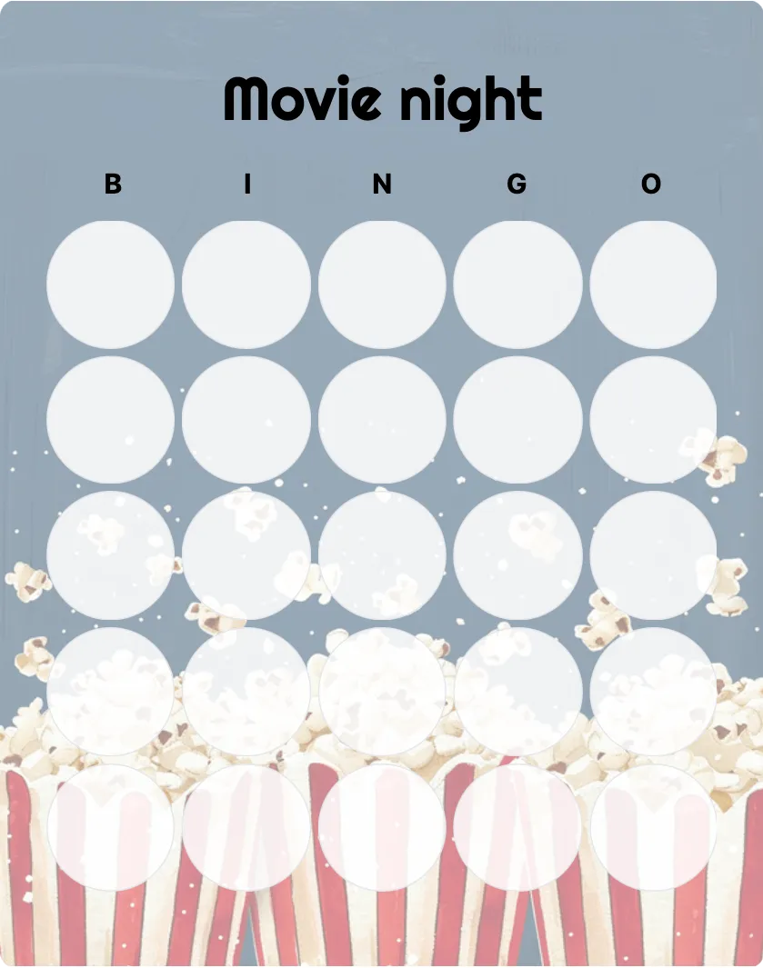 Movie night bingo