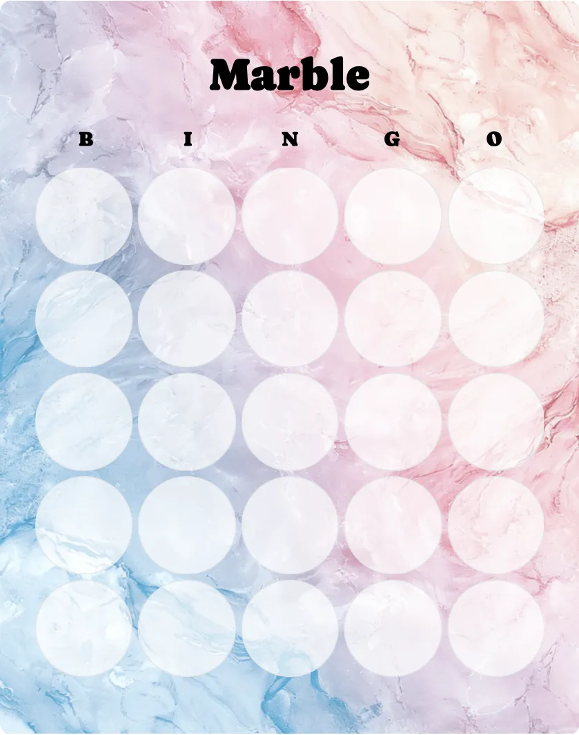Marble bingo card template