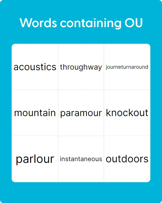 Words containing OU