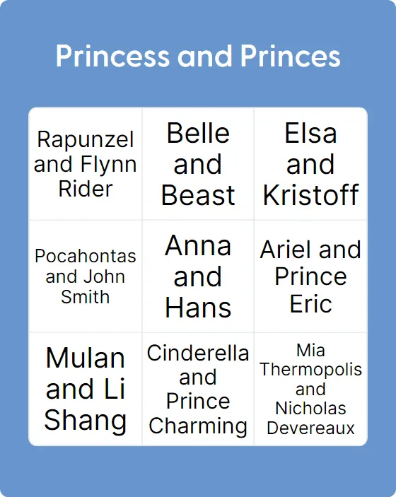 Princesses and Princes