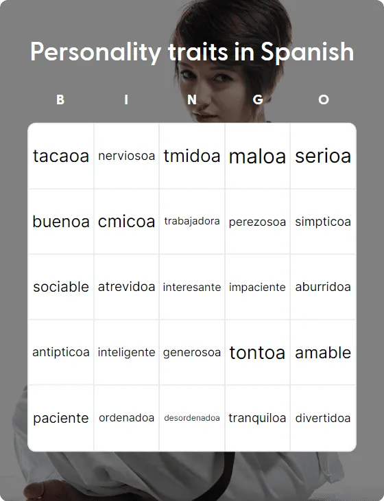 Personality traits in Spanish bingo