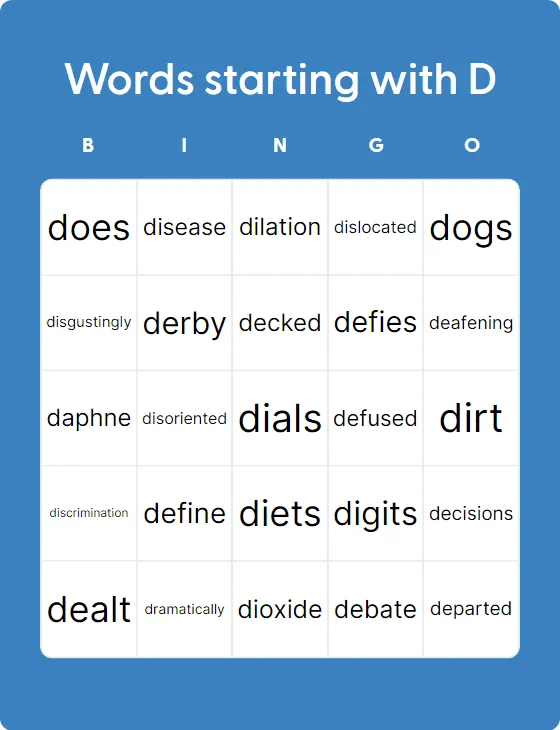 Words starting with D