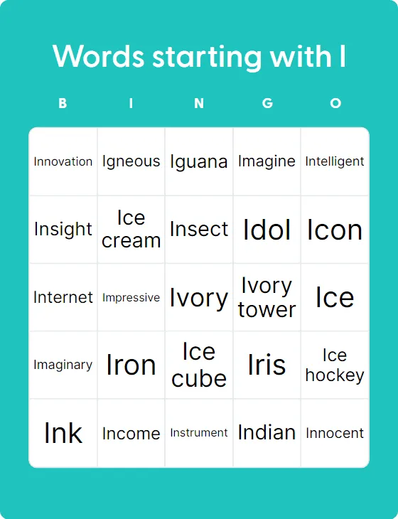 Words starting with I