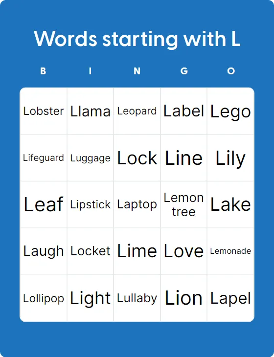 Words starting with L