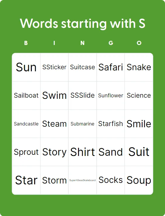 Words starting with S