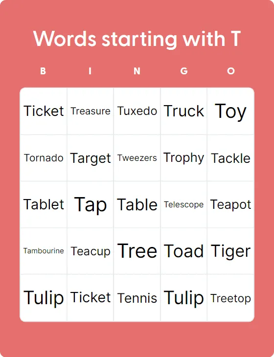 Words starting with T