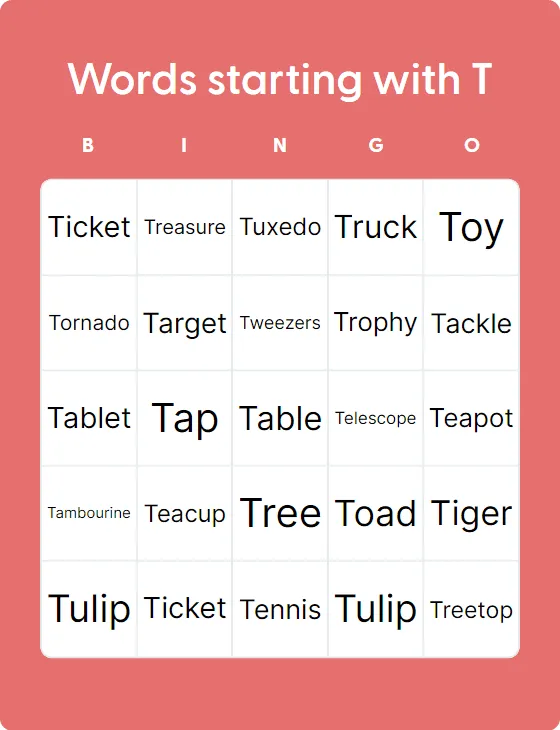 Words starting with T Words starting with T