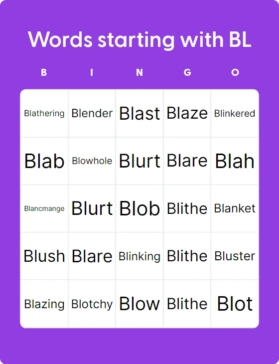 Words starting with BL