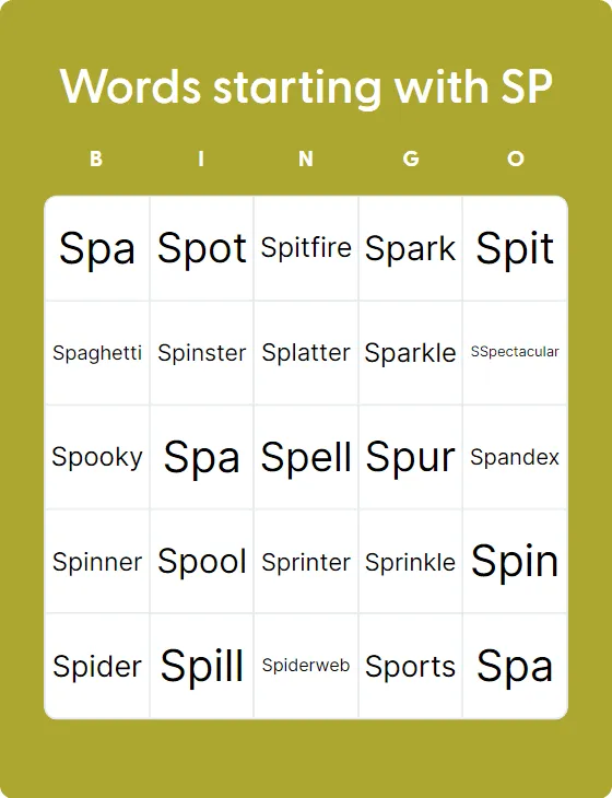 Words starting with SP