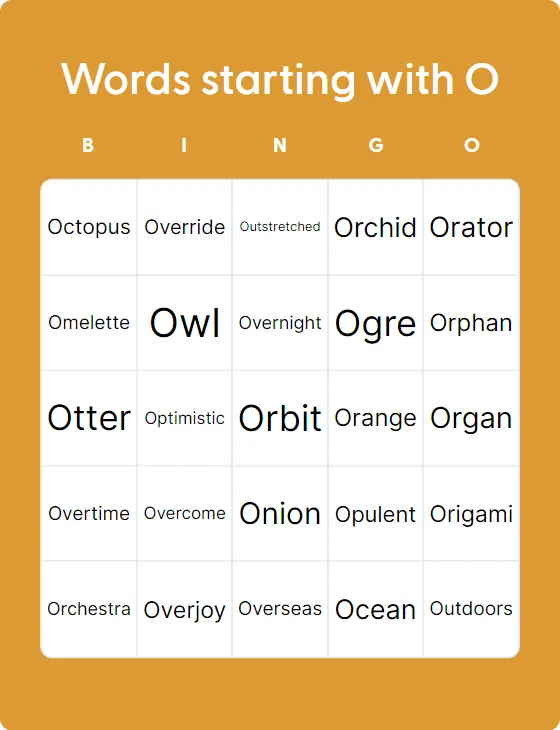 Words starting with O Words starting with O