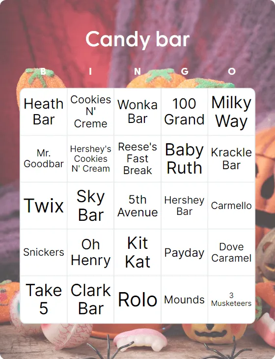 Candy bar bingo