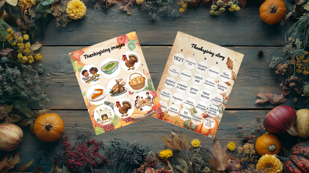 thanksgiving table bingo cards