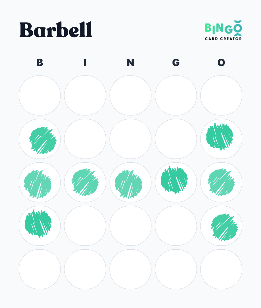 Barbell Hat Bingo Pattern