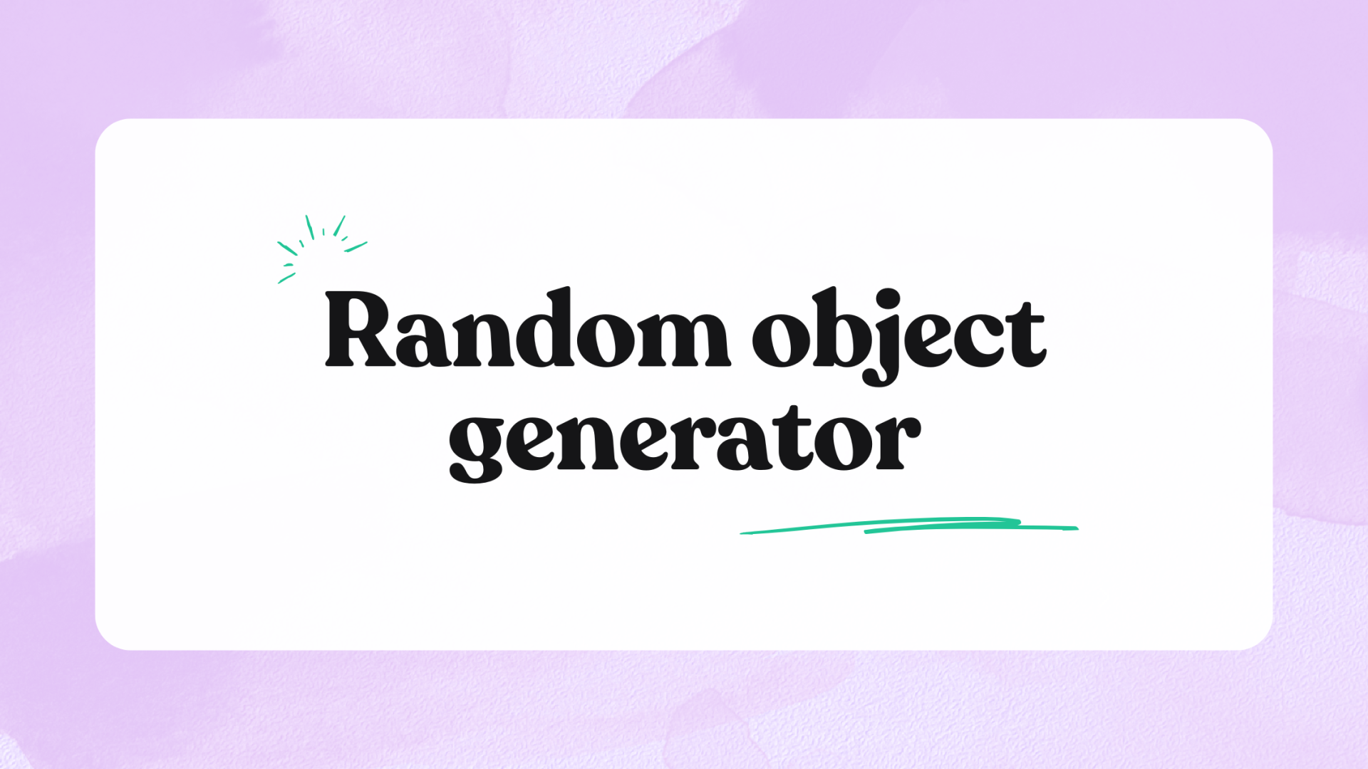 Random Object Generator - Bingo Card Creator