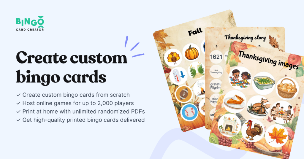 stacked thanksgiving bingo cards