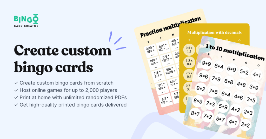 multiplication bingo