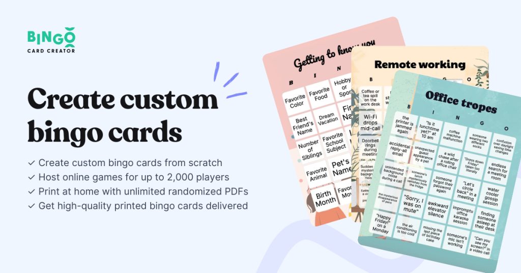 stack of bingo cards
