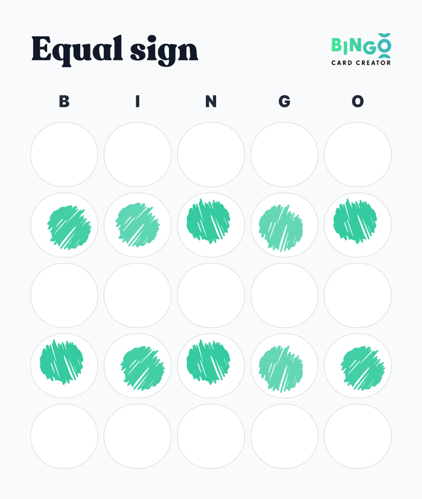 Equal Sign Bingo Pattern