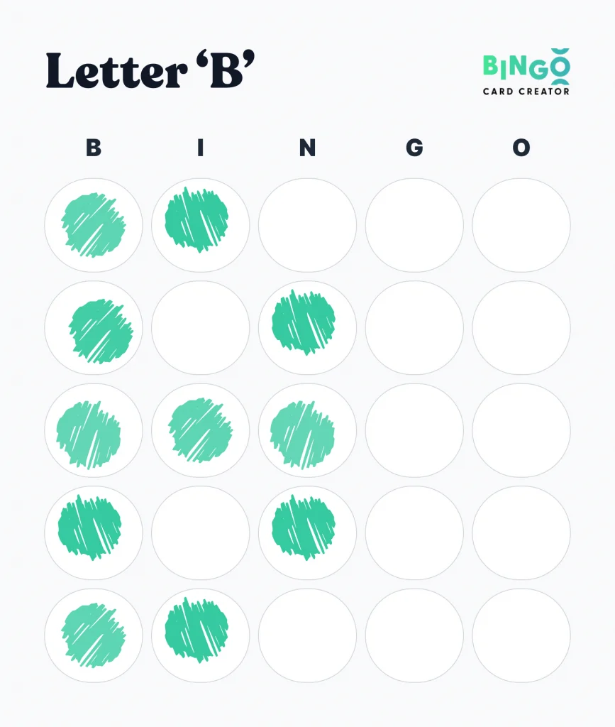 Letter B Bingo Pattern