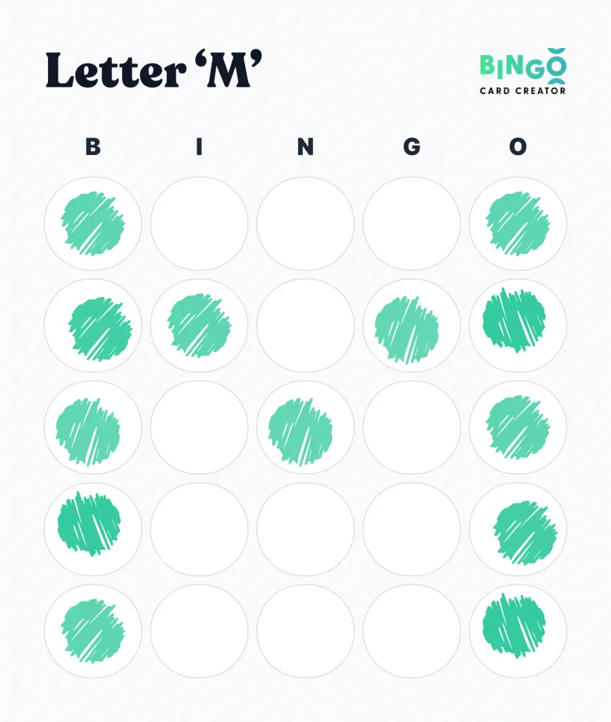 Letter M Bingo Pattern