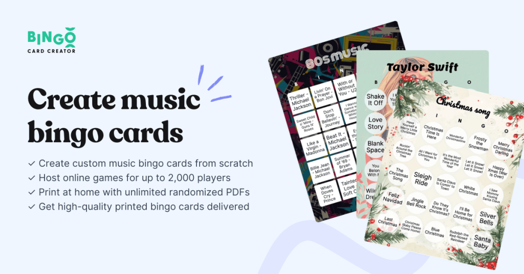 Music Bingo Collage With Text