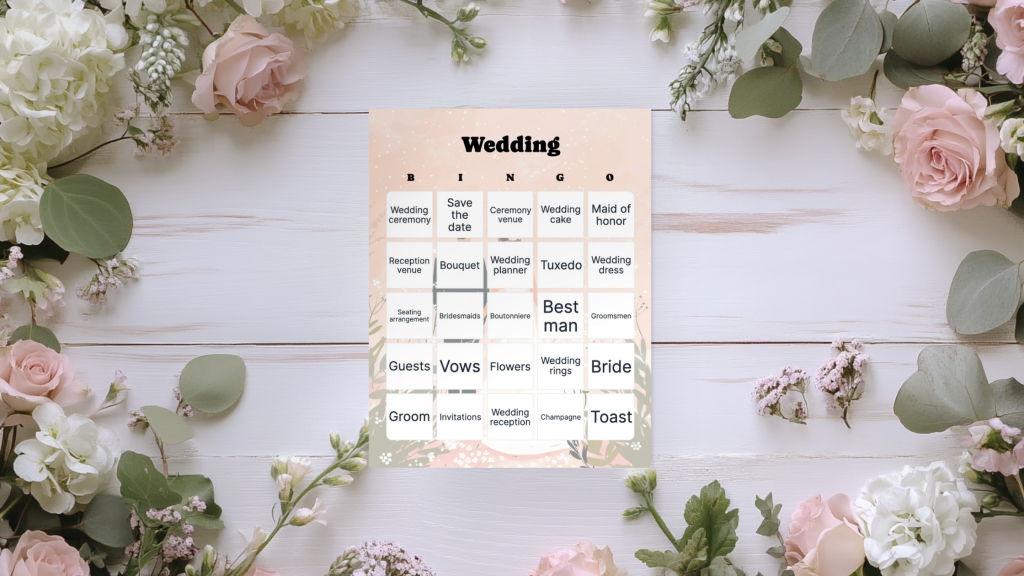 wedding bingo card