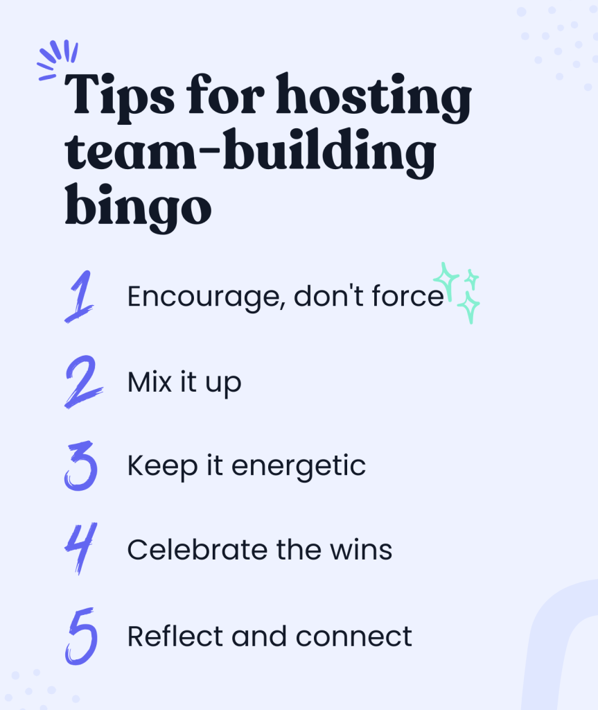 Tips for hosting team-building bingo