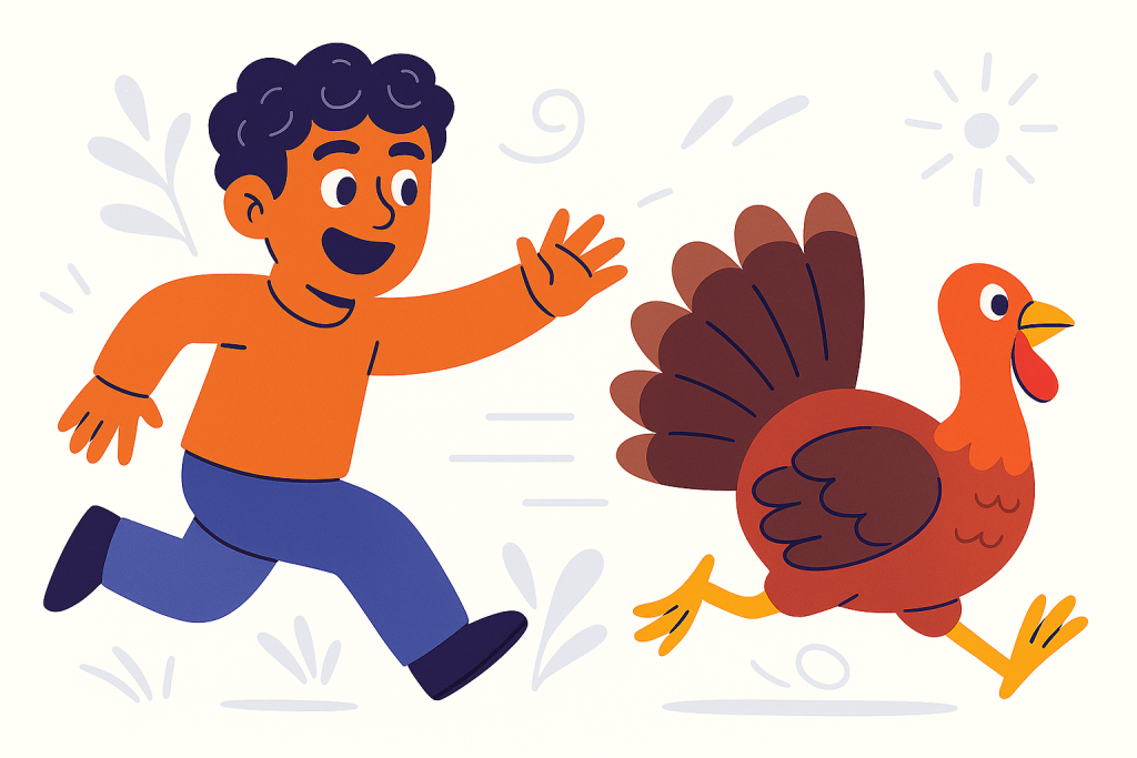 chasing turkey