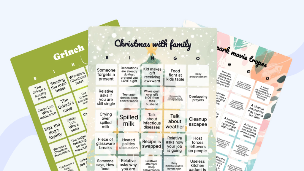 christmas bingo cards