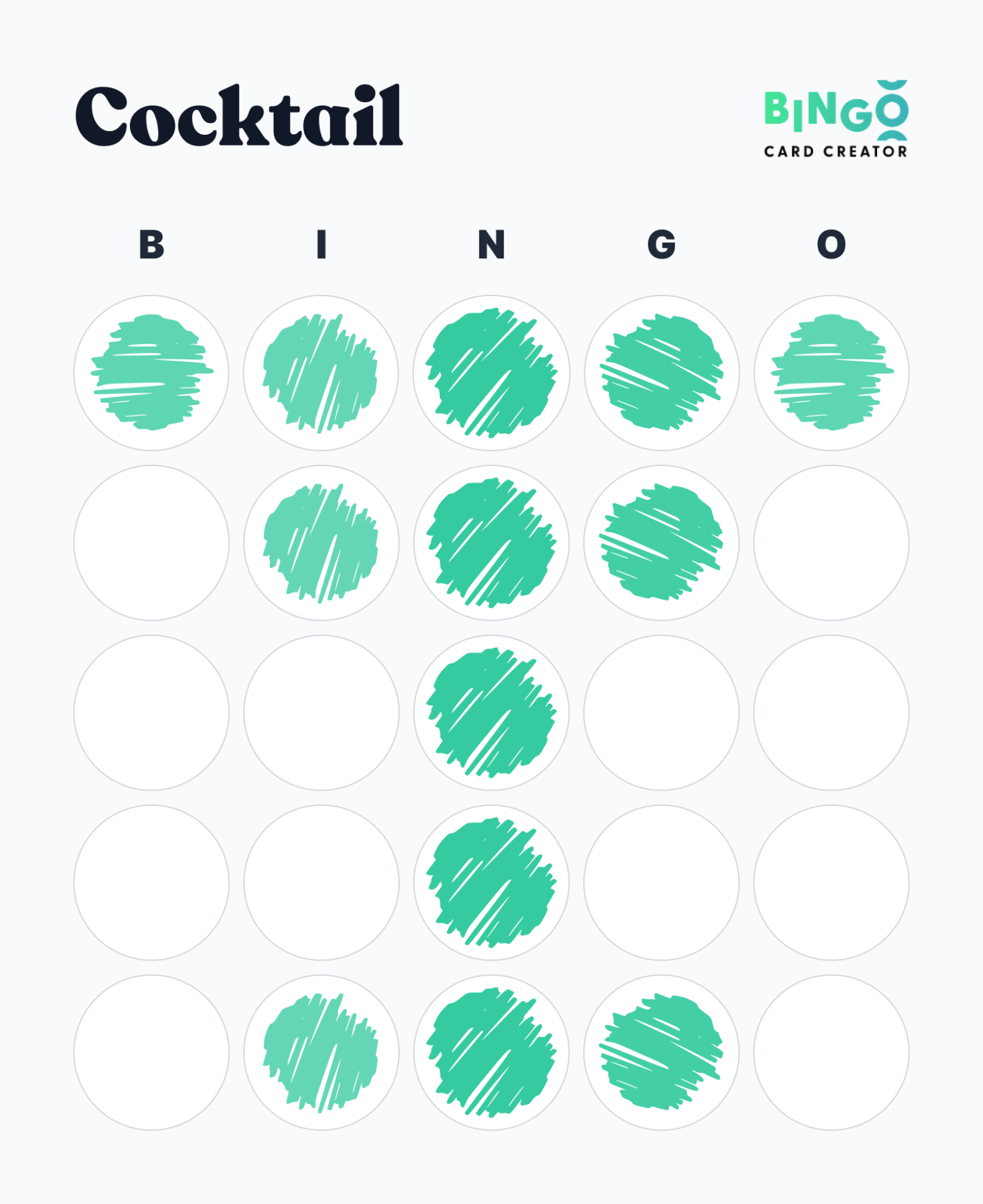 cocktail bingo pattern