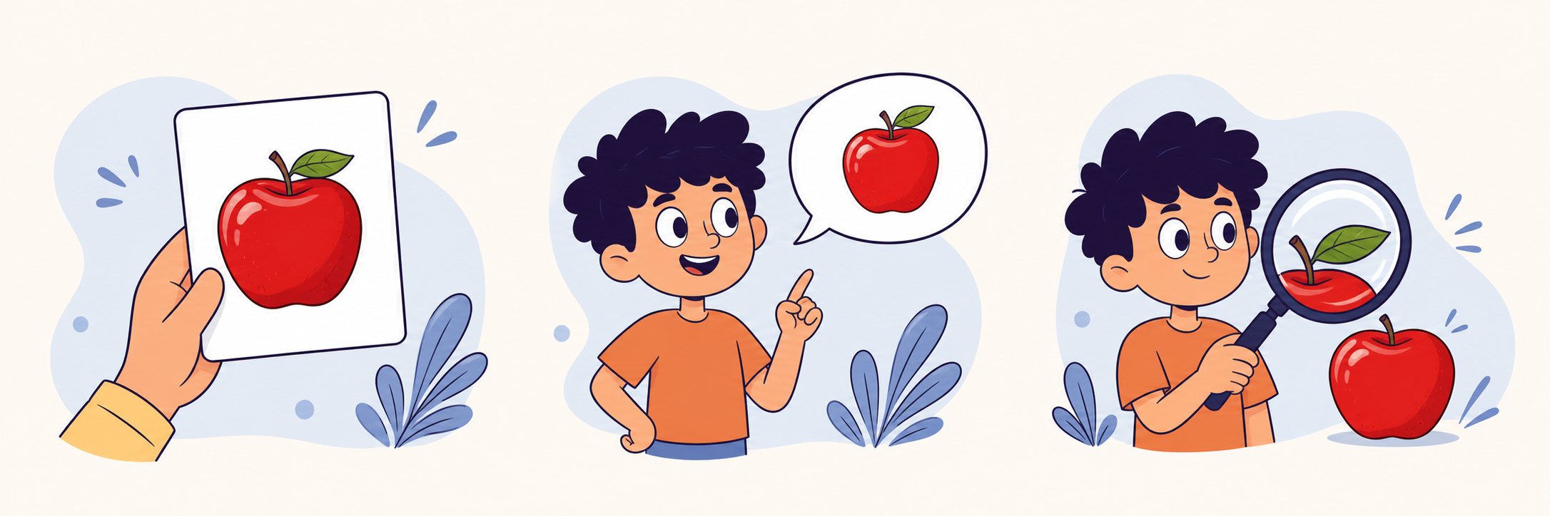 Three ways to call picture bingo: show a picture, name it, or describe it with a clue