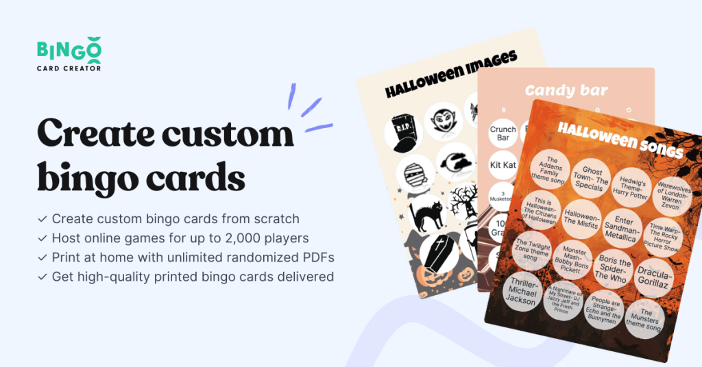 play halloween bingo with bingo card creator