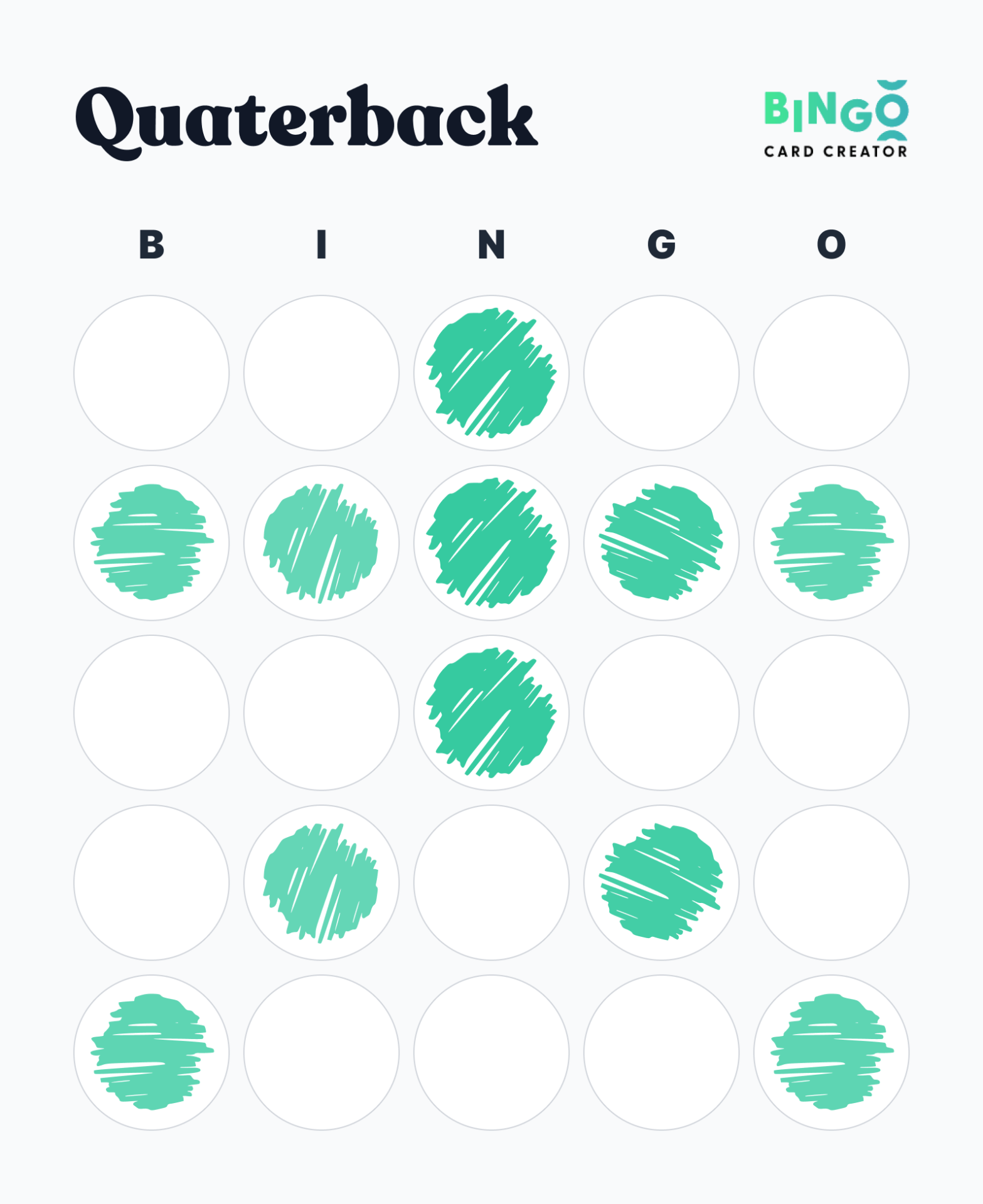 quaterback bingo pattern