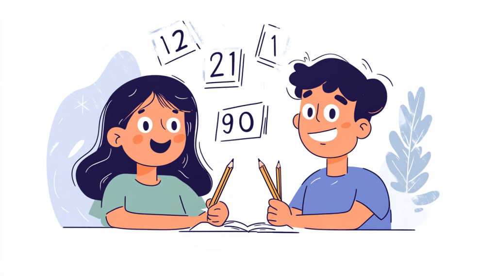 two characters with numbers