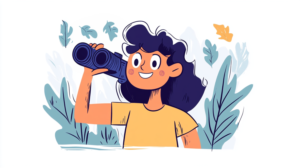 woman with binoculars