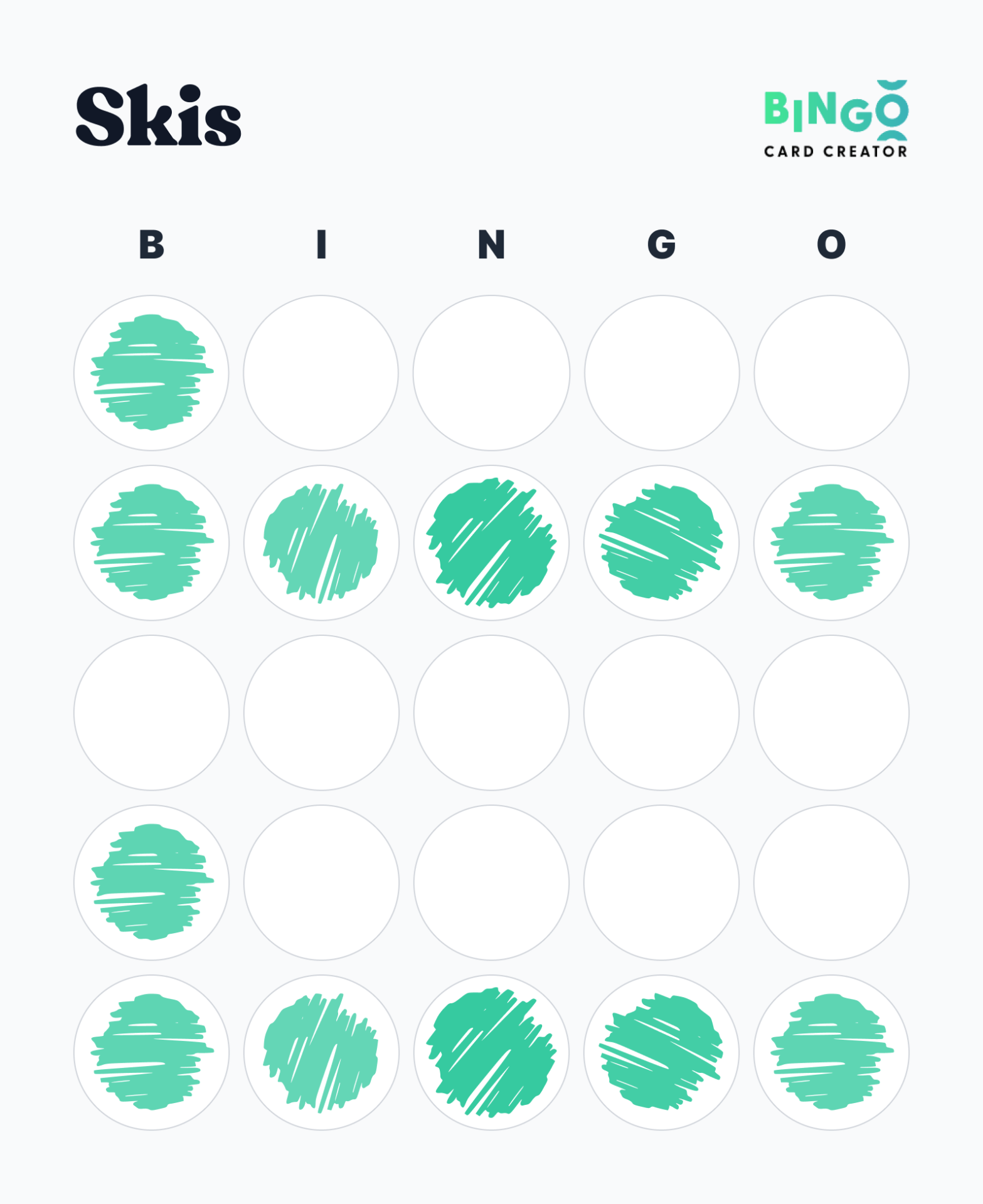 ski bingo pattern