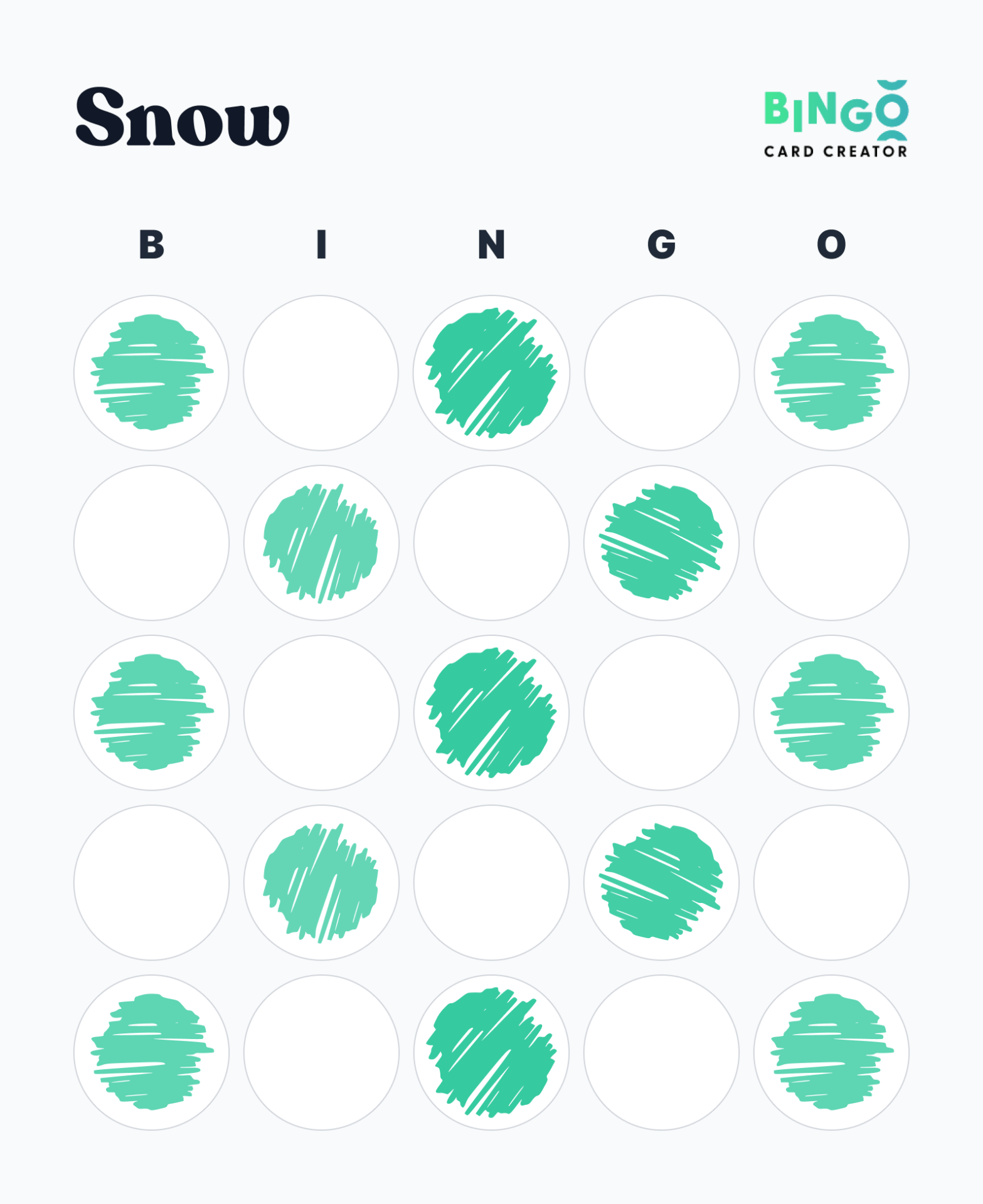 snow bingo pattern