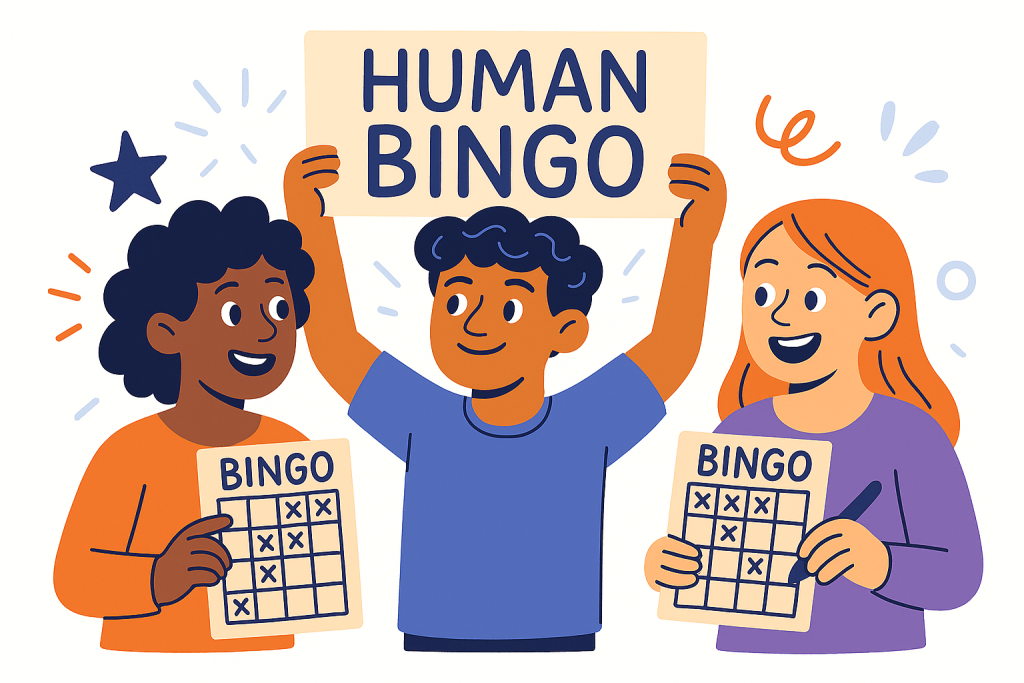 three characters human bingo