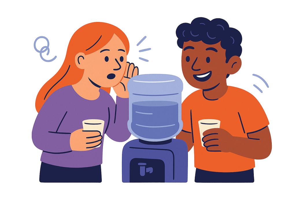two characters at watercooler